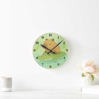 Kyl- och fridlyst: Capybara & Crokodile memorandum Rund Klocka