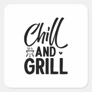 Kyl- och grill-BBQ Fyrkantigt Klistermärke