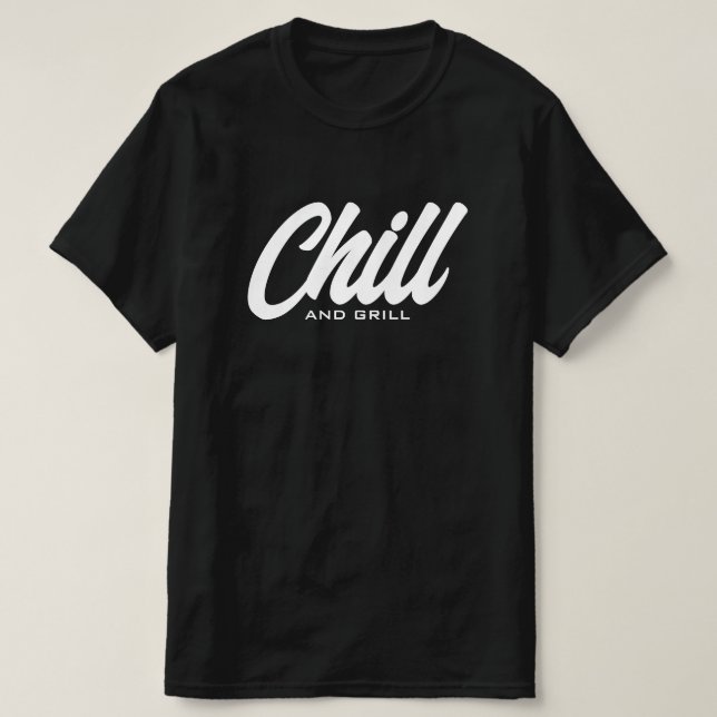 Kyl- och grillsvart BQ t-skjorta för manar T Shirt (Design framsida)