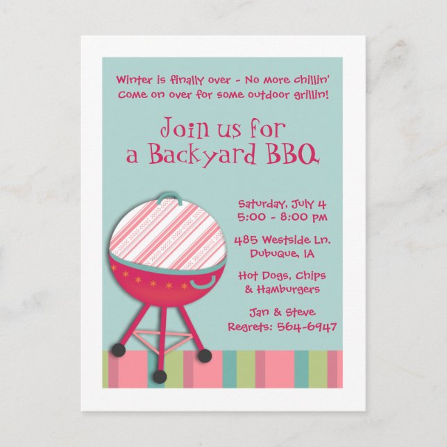 Kyl- och grillvykort inbjudan vykort (Framsida)