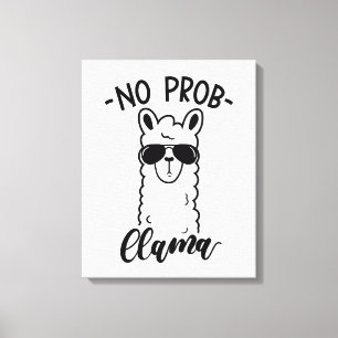 Kyla ingen Prob Llama Canvastryck