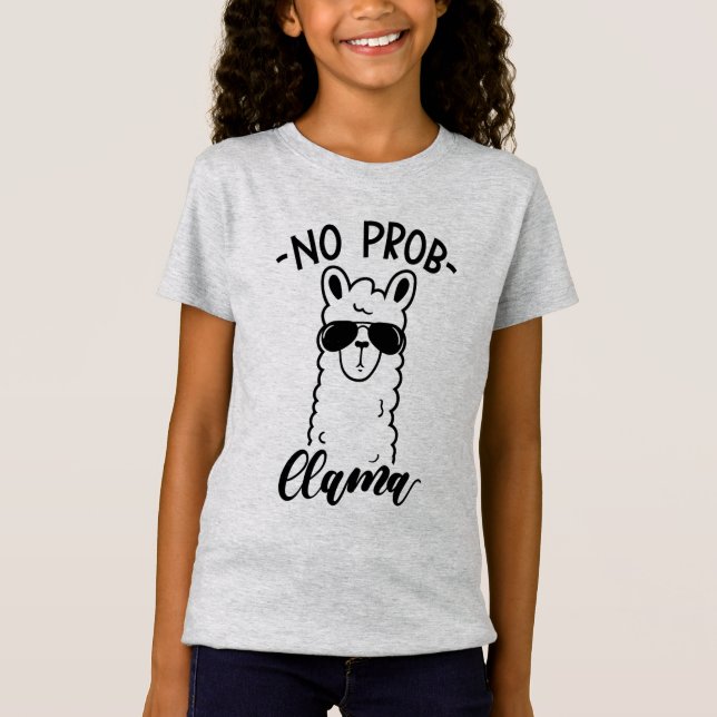 Kyla ingen Prob Llama T Shirt (Framsida)
