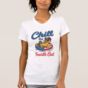Kyla ner fjärde juli patriotisk anka T-shirt desig
