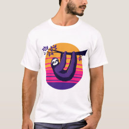 Kyla som en lutning - Retro Sunset Sloth T-Shirt
