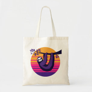 Kyla som en slot - Retro Sunset Sloth Tygkasse