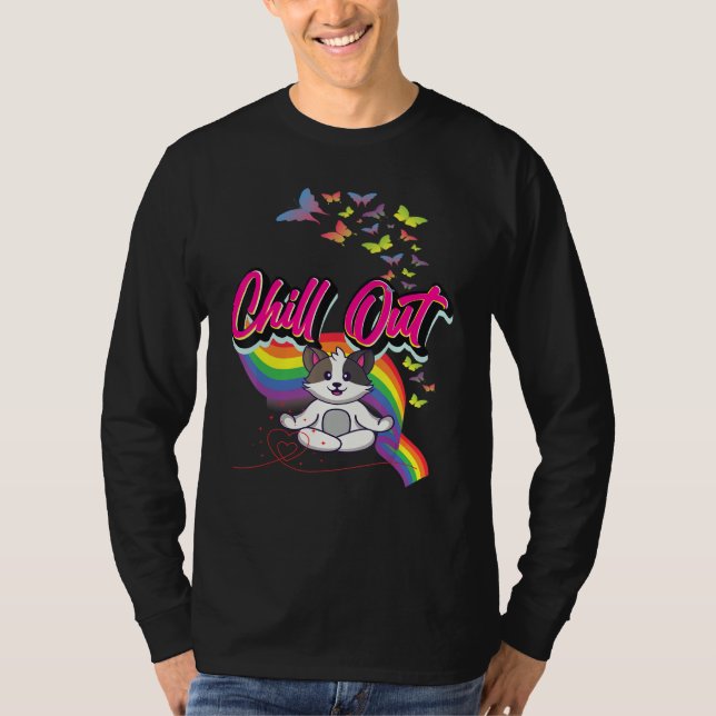 Kyla ut matsalsmeditatgrafik för matsmältning t shirt (Framsida)