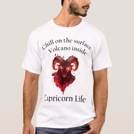 Kyla utsidan. Volcano inuti. Capricorn Vibes T Shirt