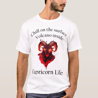 Kyla utsidan. Volcano inuti. Capricorn Vibes T Shirt