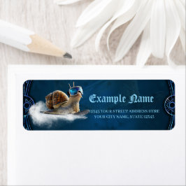 Kylare än resten, snöbordningen snigel. returadress etikett