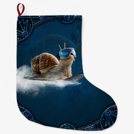 Kylare än resten, snöbordningen snigel. stor julstrumpa