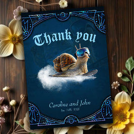 Kylare än resten, snöbordningen snigel. tack kort