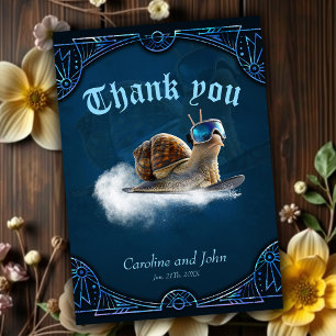 Kylare än resten, snöbordningen snigel. tack kort