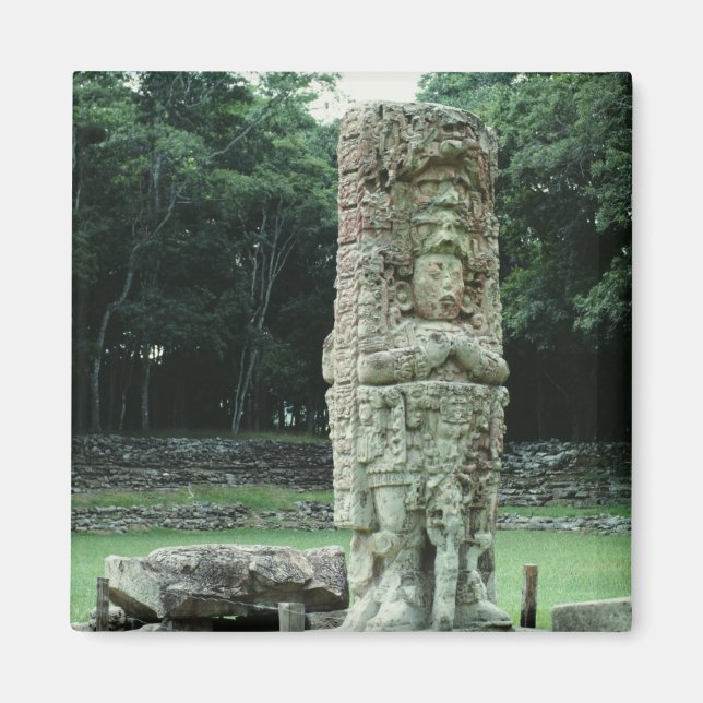 Kylare på finare-föråldraren Mayan Ruins Square Magnet (Framsidan)