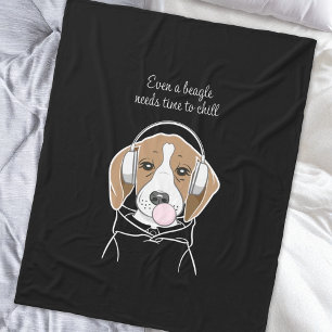 Kylbeagle med Rolig hund Bubblegum Cute Fleecefilt