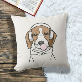 Kylbeagle med Rolig hund Bubblegum Cute Kudde