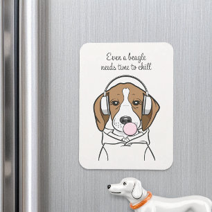 Kylbeagle med Rolig hund Bubblegum Cute Magnet