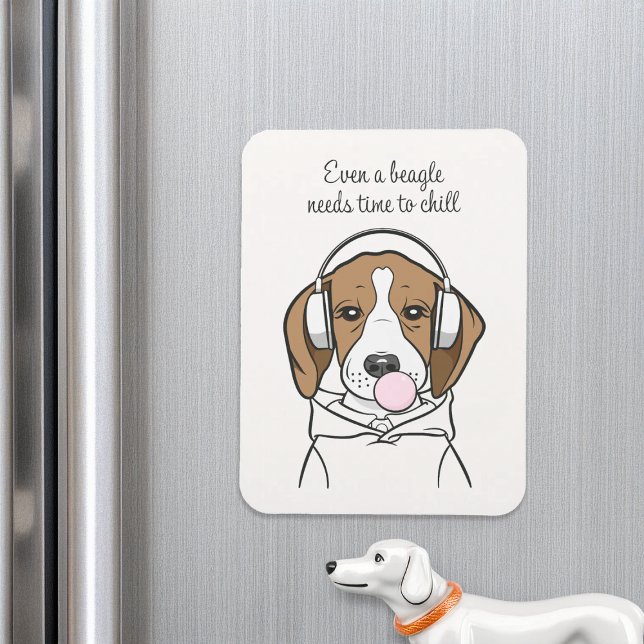 Kylbeagle med Rolig hund Bubblegum Cute Magnet (Skapare uppladdad)