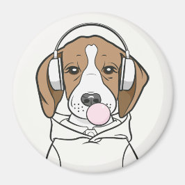 Kylbeagle med Rolig hund Bubblegum Cute Magnet