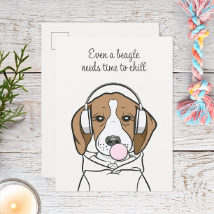 Kylbeagle med Rolig hund Bubblegum Cute Vykort