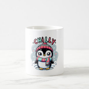 Kyld Penguin Snöig Halsduk Knuff Kaffemugg