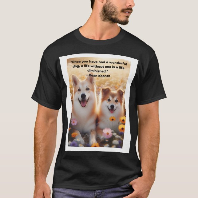 "Kylda assistenter - Corgi och Quote" T Shirt (Framsida)