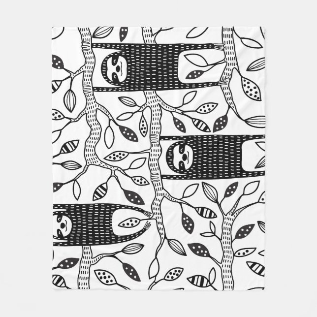 Kylda fack: Cute Animal Mönster. Fleecefilt (Framsidan)