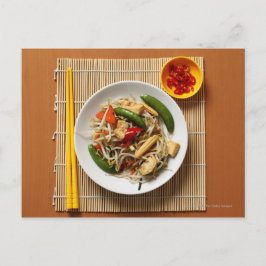 Kylda friterade kinesiska grönsaker vykort