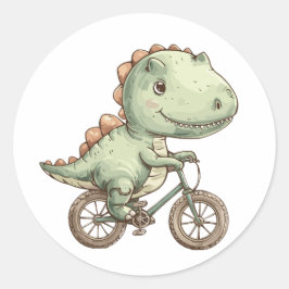 Kyldino på cykel runt klistermärke