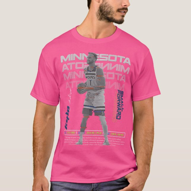 Kyle Andersson Basketball Art Timberwolves T Shirt (Framsida)