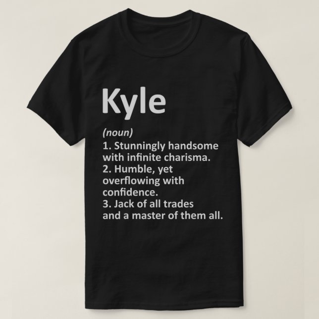 KYLE Definition Personlig Namn Funny Birthday G T Shirt (Design framsida)