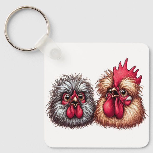 "Kyle & Katie Silkie" Duo  Aluminum Keychain Nyckelring (Framsida)
