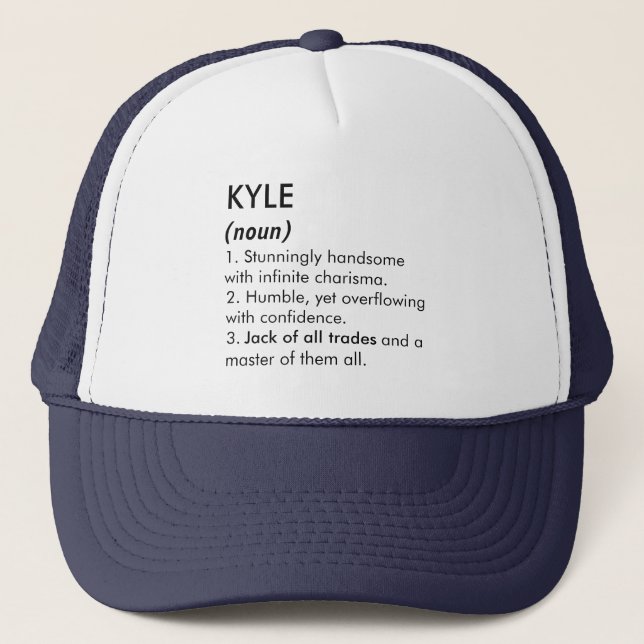 Kyle namn, Redigerbart namn, Anpassat namn Keps (Framsida)