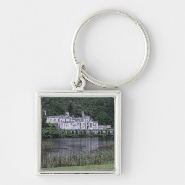 Kylemore Abbey, Connemara, County Galway, Fyrkantig Silverfärgad Nyckelring (Framsidan)