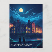 Kylemore Abbey Ireland cat at Night