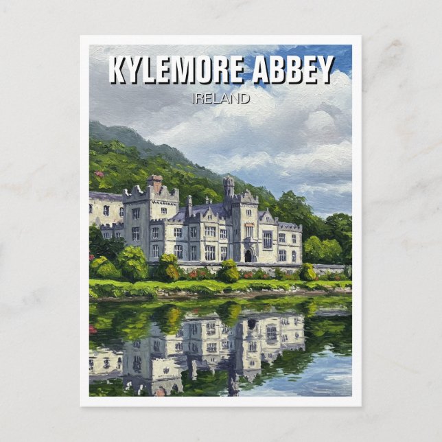 Kylemore Abbey Ireland Travel Vykort (Framsida)