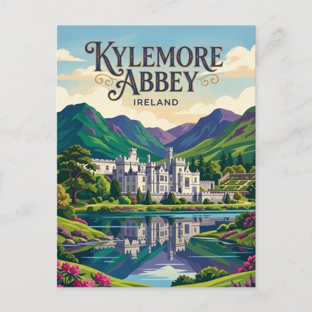 Kylemore Abbey Irland Vykort (Framsida)
