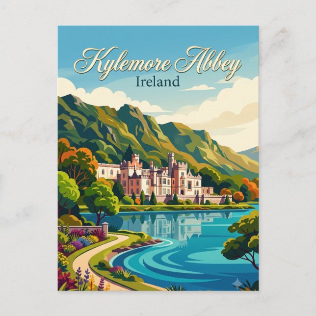 Kylemore Abbey Irland Vykort (Framsida)