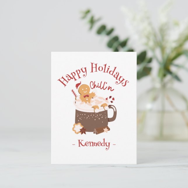 Kylens Hett Chocolat och Gingerbröd Vykort (Stående Fram)