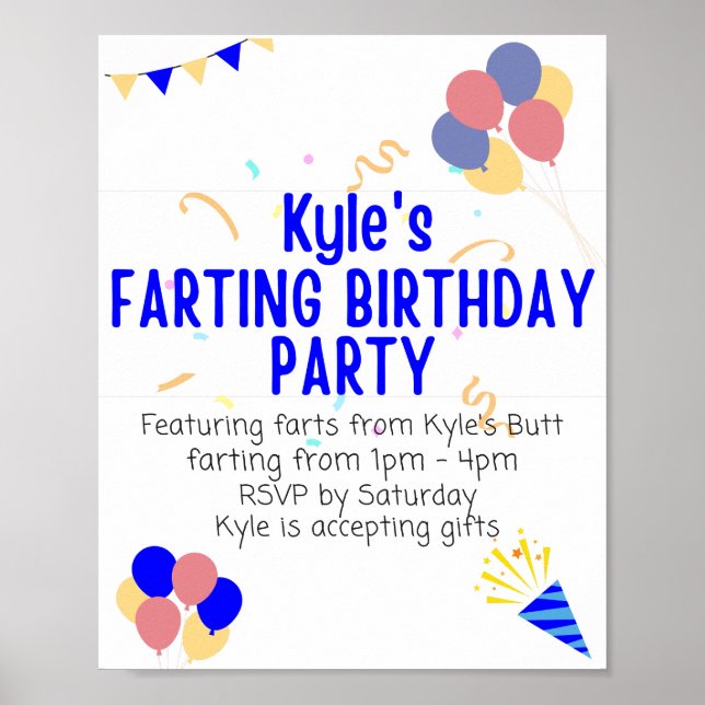 Kyle's farting-födelsedag poster (Framsidan)