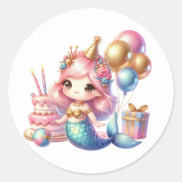 Kylfärgade Sjöjungfruar Runt Klistermärke