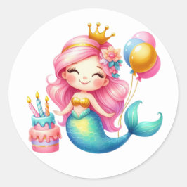 Kylfärgade Sjöjungfruar Runt Klistermärke