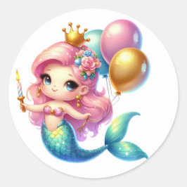 Kylfärgade Sjöjungfruar Runt Klistermärke