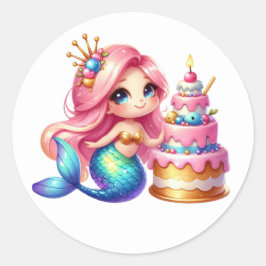 Kylfärgade Sjöjungfruar Runt Klistermärke