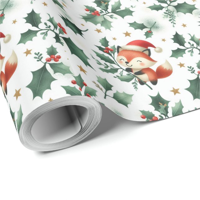 Kylfluffa Jultomten Frävkrans andedräkt Presentpapper (Rullad Hörn)