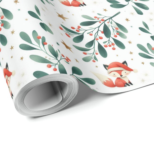 Kylfluffa Jultomten Frävkrans andedräkt Presentpapper (Rullad Hörn)