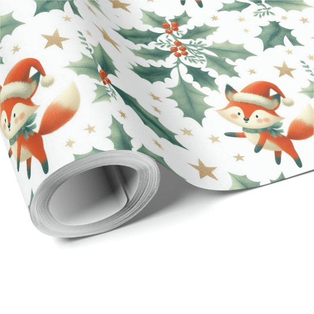 Kylfluffa Jultomten Frävkrans andedräkt Presentpapper (Rullad Hörn)