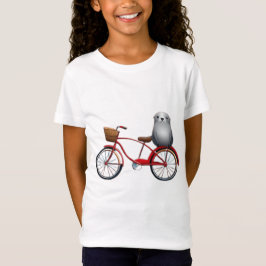 Kylförsegling av liten tecknad på en cykel t shirt