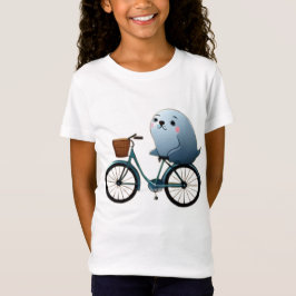 Kylförsegling av liten tecknad på en cykel t shirt