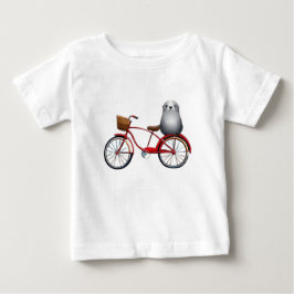 Kylförsegling av liten tecknad på en cykel t shirt
