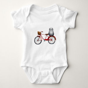Kylförsegling av liten tecknad på en cykel t shirt